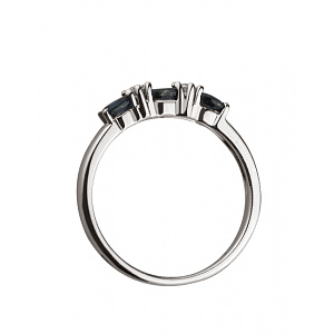 Золотое кольцо с бриллиантами  и  корундами (01-18375385) фотография