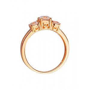 Золотое кольцо с цирконием куб. (01-200104785) фотография