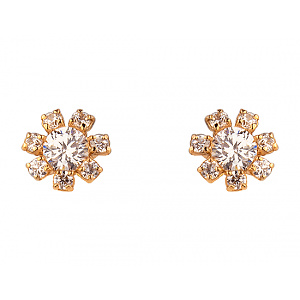 Золоті сережки з цирконієм куб. (01-200276085) фотографія