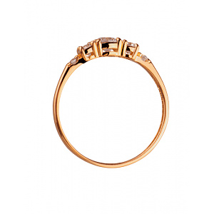 Золотое кольцо с цирконием куб. (01-200323885) фотография