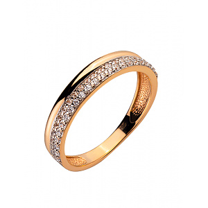 Золотое кольцо с цирконием куб. (01-200343585) фотография