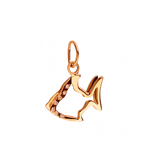 Золотой кулон с цирконием куб. (01-200358785) фотография