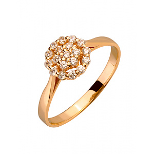 Золота каблучка з цирконієм куб. (01-200364885) фотографія