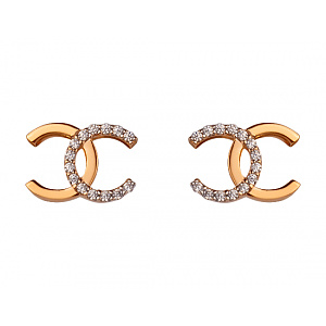 Золотые серьги с цирконием куб. (01-200388285) фотография