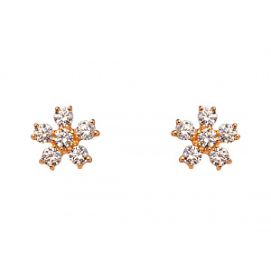 Золотые серьги с цирконием куб. (01-200438385) фотография