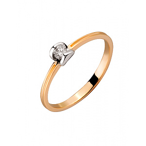 Золотое кольцо с бриллиантом (01-200489285) фотография