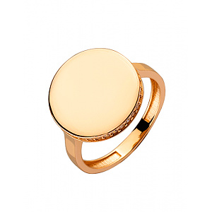 Золотое кольцо с цирконием куб. (01-200511385) фотография