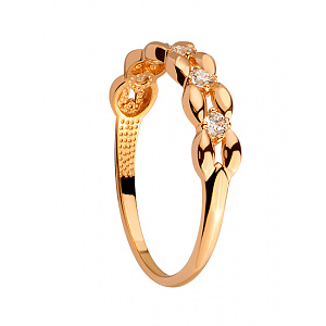 Золота каблучка з цирконієм куб. (01-200530785) фотографія