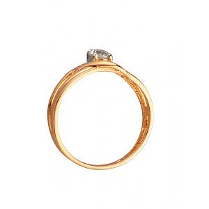 Золотое кольцо с цирконием куб. (01-200535085) фотография