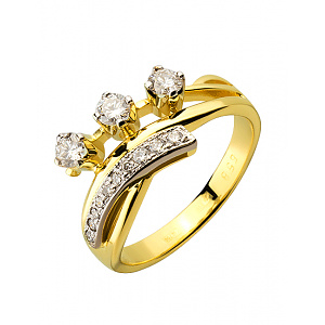 Золота каблучка з діамантами (01-200566885) фотографія