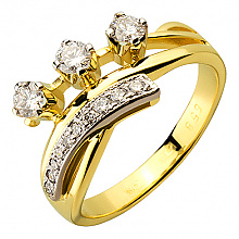 Золота каблучка з діамантами (01-200566885)