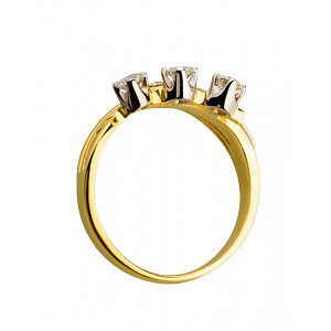 Золота каблучка з діамантами (01-200566885) фотографія