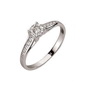 Золота каблучка з діамантами (01-200606485) фотографія