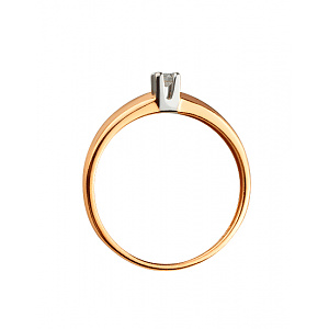Золота каблучка з діамантом (01-200633385) фотографія