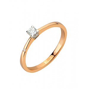 Золотое кольцо с бриллиантом (01-200740185) фотография