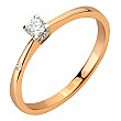 Золотое кольцо с бриллиантом 01-200740185 фотография 1