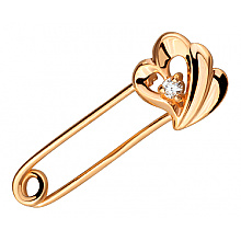 Золотая булавка с фианитом (цирконием куб.) (01-200749385)