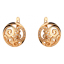 Золоті сережки з фіанітом (цирконієм куб.) (01-200755485)