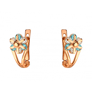 Золоті сережки з фіанітом (цирконієм куб.) (01-200766285) фотографія