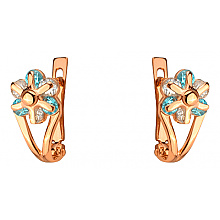 Золоті сережки з фіанітом (цирконієм куб.) (01-200766285)