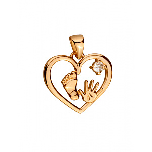 Золотий кулон з фіанітом (цирконієм куб.) (01-200769685) фотографія