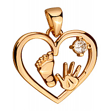 Золотий кулон з фіанітом (цирконієм куб.) (01-200769685)