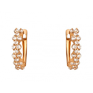 Золотые серьги с фианитом (цирконием куб.) (01-200781085) фотография