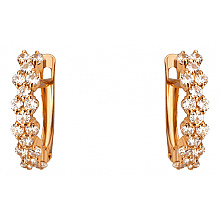 Золотые серьги с фианитом (цирконием куб.) (01-200781085)