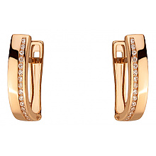 Золотые серьги с фианитом (цирконием куб.) (01-200783585)