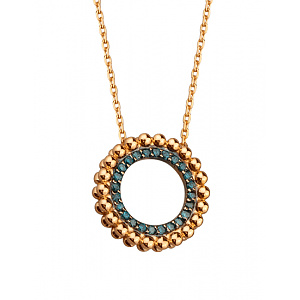 Золотое  колье с фианитом (цирконием куб.) (01-200788485) фотография