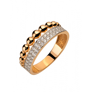 Золота каблучка з фіанітом (цирконієм куб.) (01-200816085) фотографія