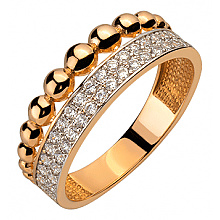 Золота каблучка з фіанітом (цирконієм куб.) (01-200816085)