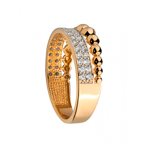 Золота каблучка з фіанітом (цирконієм куб.) (01-200816085) фотографія