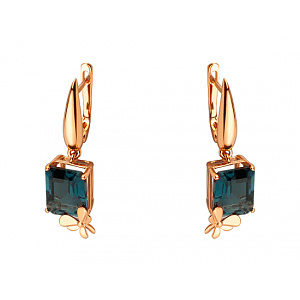 Золотые серьги с топазами (01-200858085) фотография