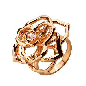 Золотое кольцо с фианитом (1б_к-130) фотография