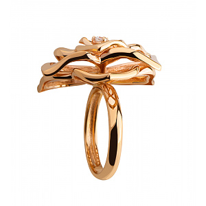 Золотое кольцо с фианитом (1б_к-130) фотография