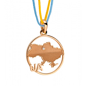 Золотой кулон с бриллиантом (1б_п-250) фотография