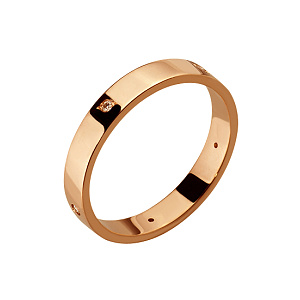 Золота обручка з діамантами (1к-168) фотографія