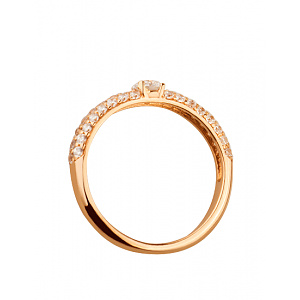 Золотое кольцо с цирконием куб. (01-19053986) фотография