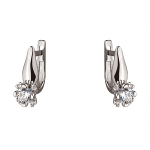 Золоті сережки з цирконієм куб. (01-19266286) фотографія