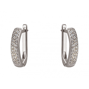 Золотые серьги с цирконием куб. (01-200072486) фотография