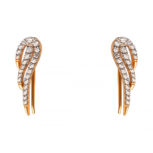 Золотые серьги с цирконием куб. (01-200202586) фотография