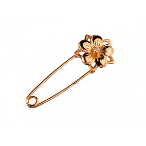 Золотая булавка с цирконием куб. (01-200291186) фотография