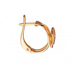 Золоті сережки з цирконієм куб. (01-200336386) фотографія