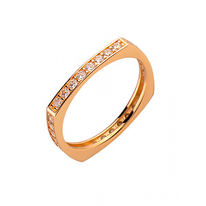 Золотое кольцо с цирконием куб. (01-200343586) фотография