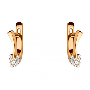 Золотые серьги с цирконием куб. (01-200381586) фотография