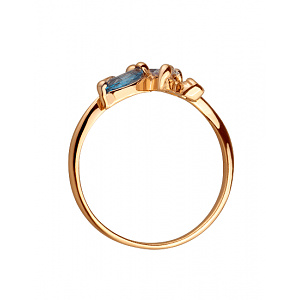 Золота каблучка з цирконієм куб. (01-200432986) фотографія