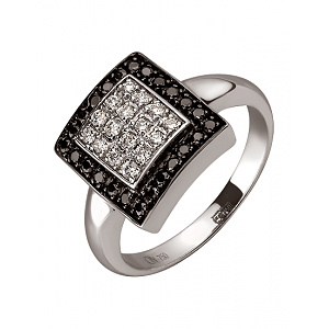 Золота каблучка з діамантами (01-200465886) фотографія