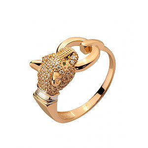 Золотое кольцо с цирконием куб. (01-200535086) фотография