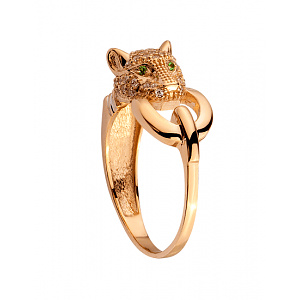 Золотое кольцо с цирконием куб. (01-200535086) фотография